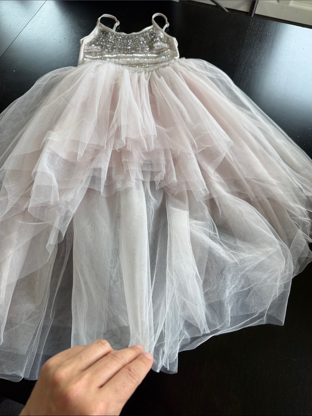 Ooh! La, La! Couture Light Pink Tulle Sequin Bodice Party Dress - Picture 5 of 6